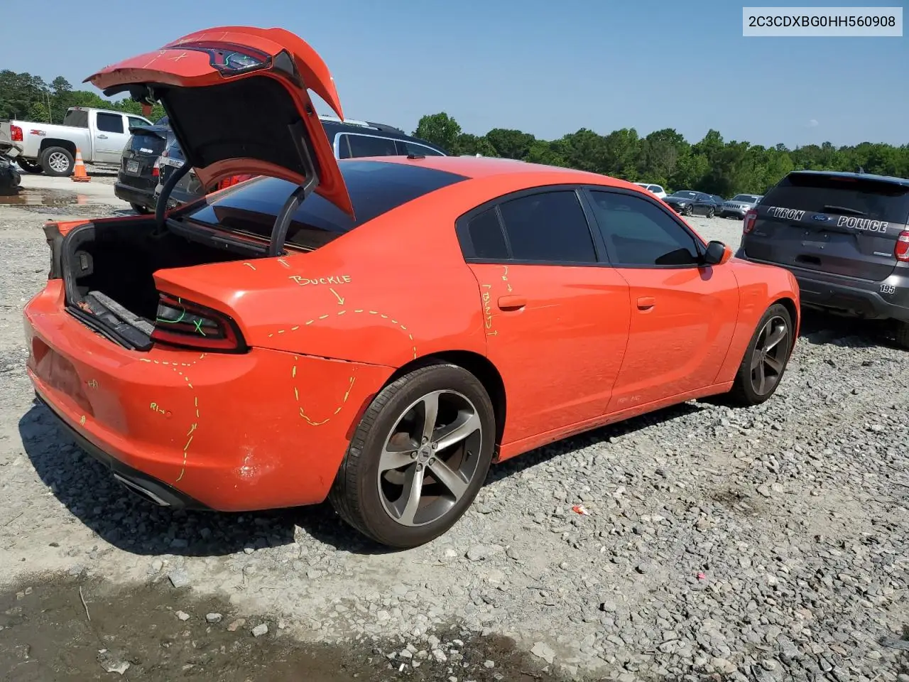 2017 Dodge Charger Se VIN: 2C3CDXBG0HH560908 Lot: 56476815