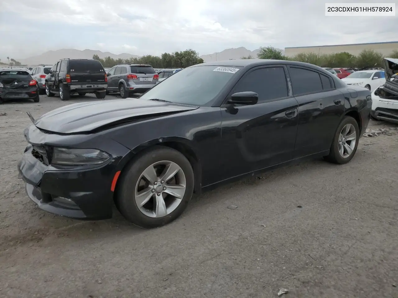2017 Dodge Charger Sxt VIN: 2C3CDXHG1HH578924 Lot: 63360945