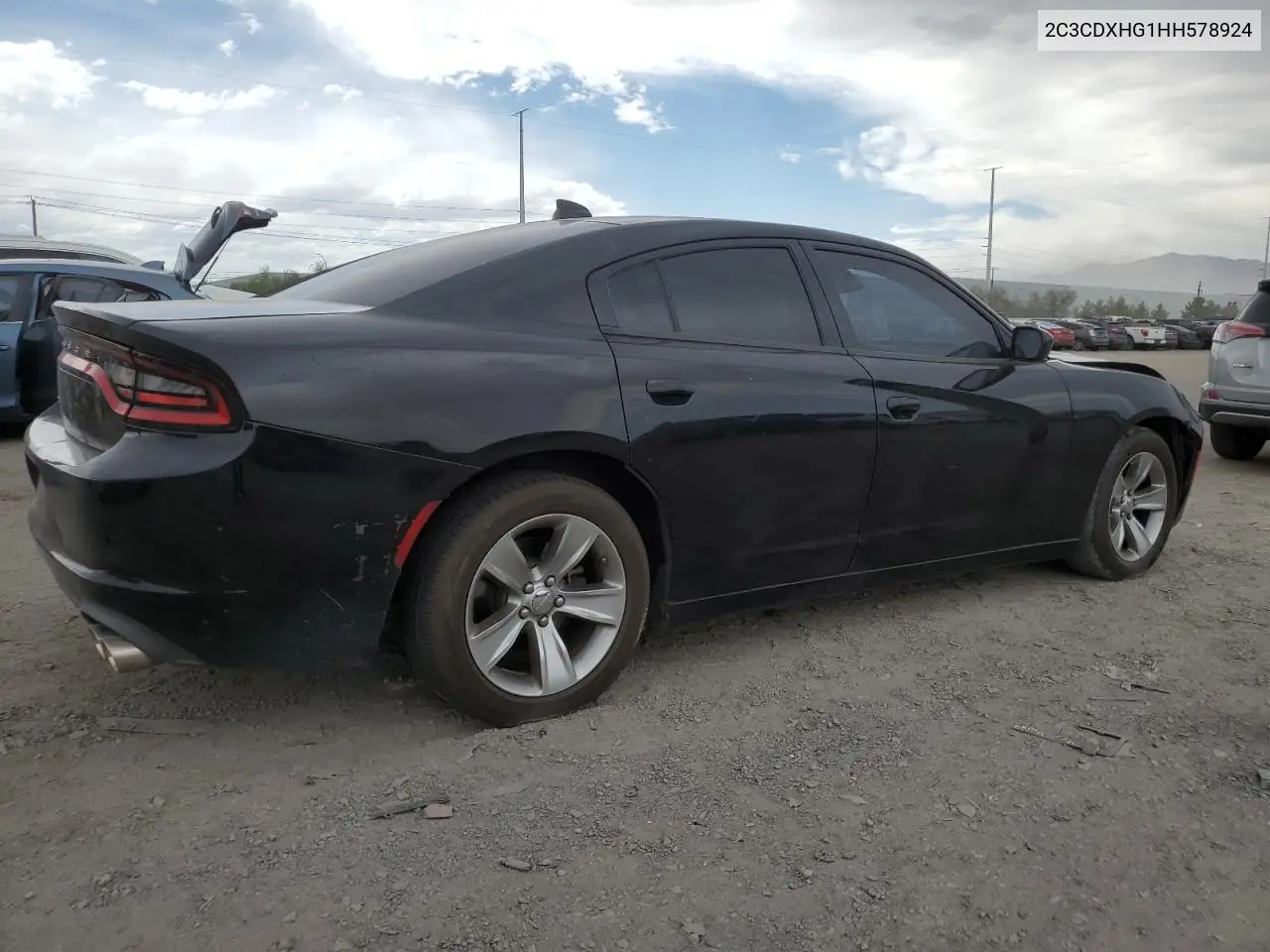 2017 Dodge Charger Sxt VIN: 2C3CDXHG1HH578924 Lot: 63360945