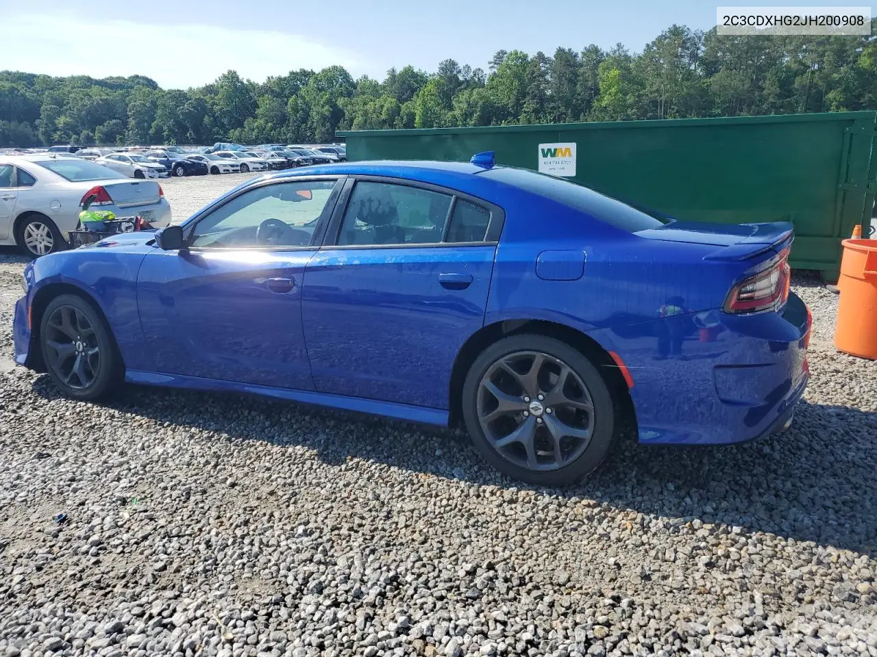 2018 Dodge Charger Sxt Plus VIN: 2C3CDXHG2JH200908 Lot: 57040965