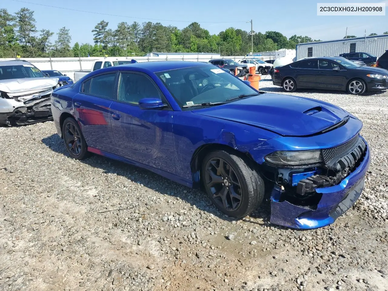 2018 Dodge Charger Sxt Plus VIN: 2C3CDXHG2JH200908 Lot: 57040965