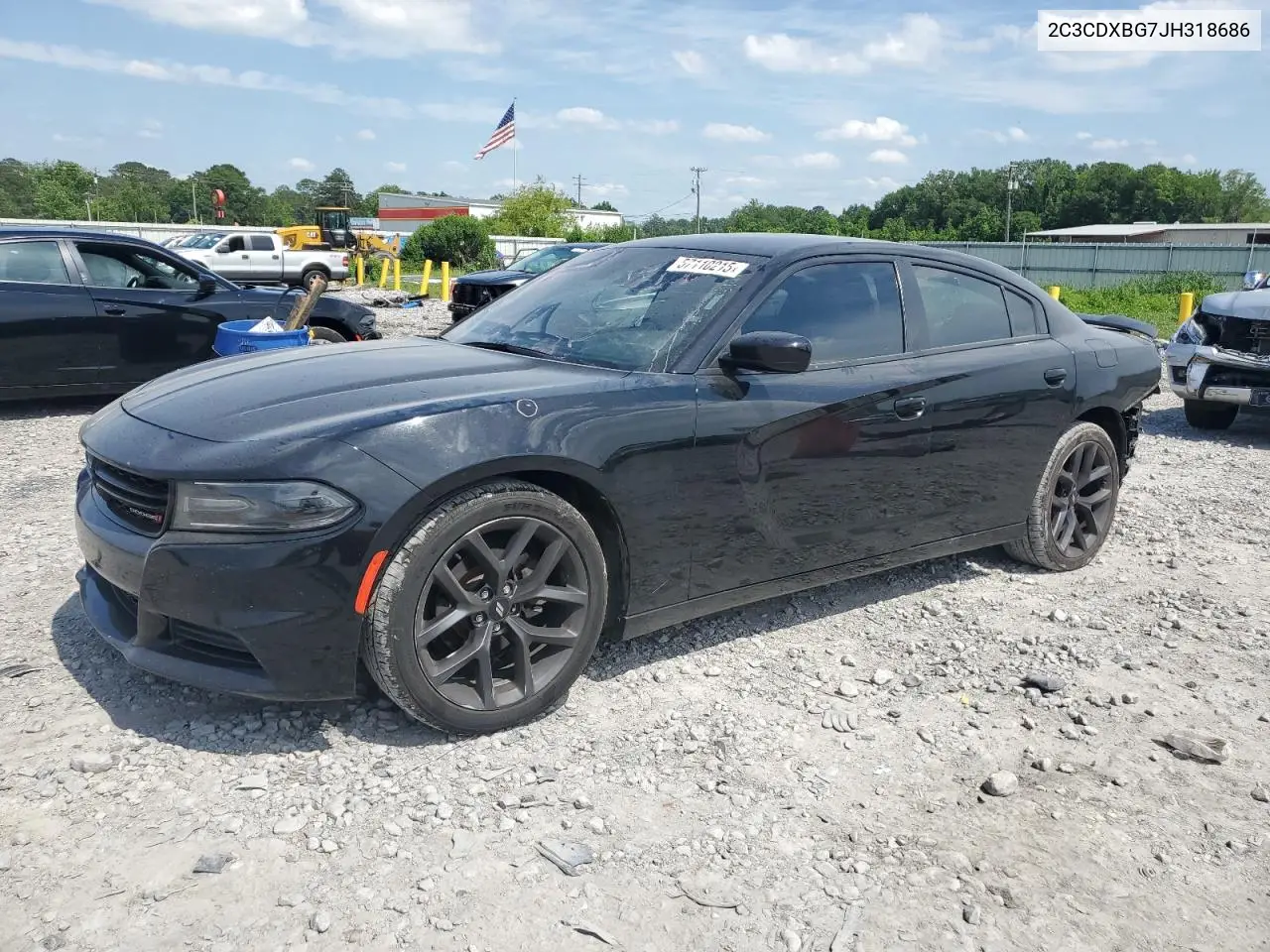2018 Dodge Charger Sxt VIN: 2C3CDXBG7JH318686 Lot: 57110215
