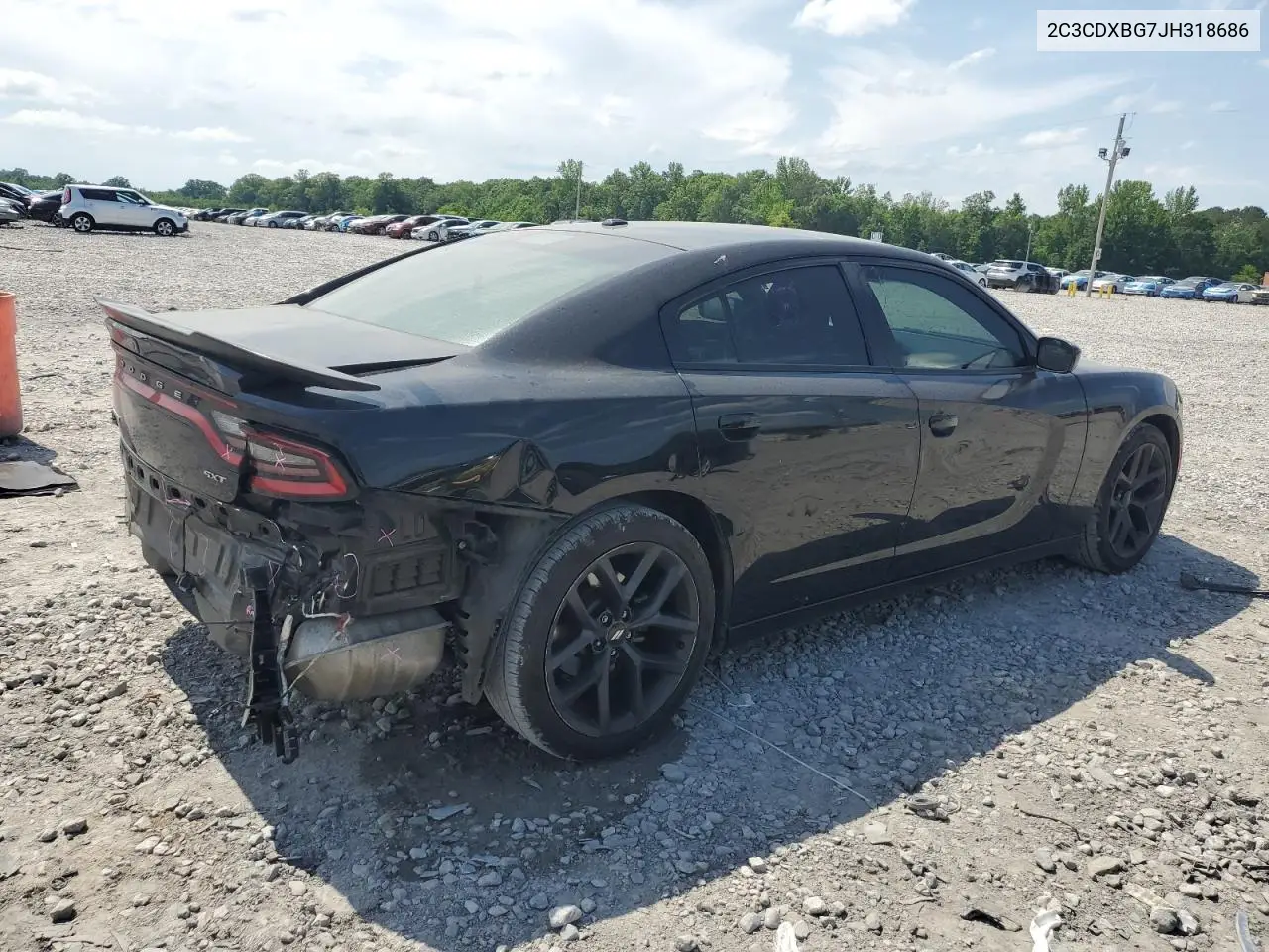 2018 Dodge Charger Sxt VIN: 2C3CDXBG7JH318686 Lot: 57110215