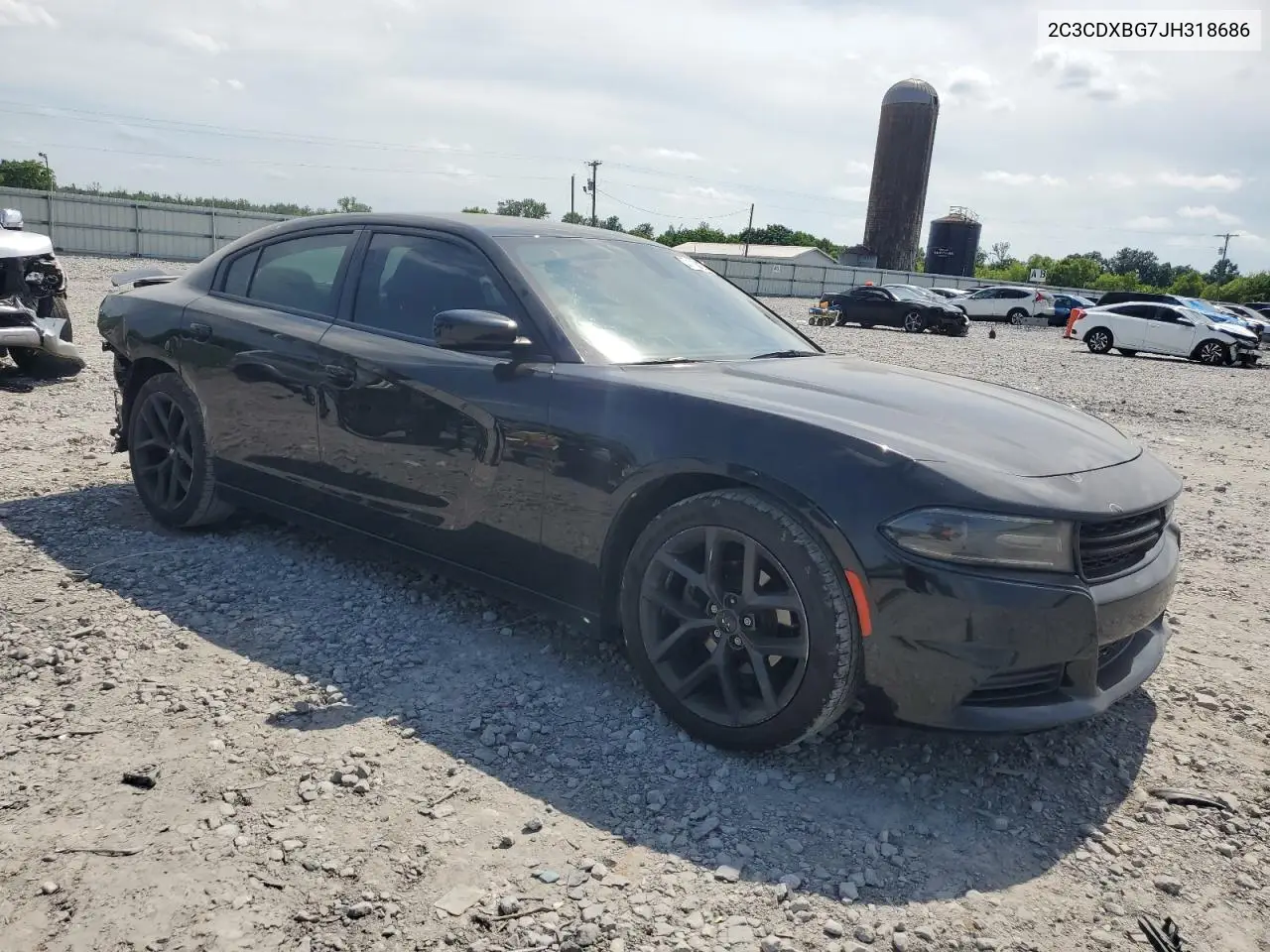 2018 Dodge Charger Sxt VIN: 2C3CDXBG7JH318686 Lot: 57110215