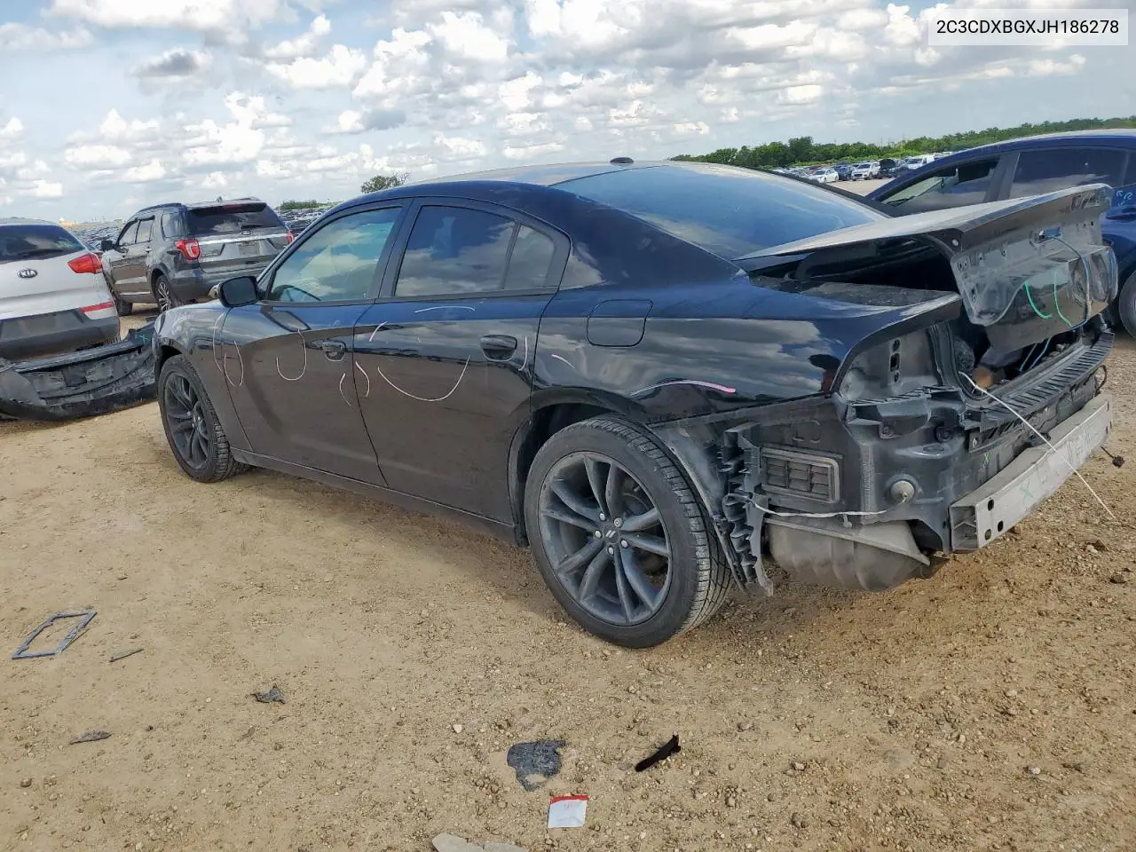 2018 Dodge Charger Sxt VIN: 2C3CDXBGXJH186278 Lot: 62370125