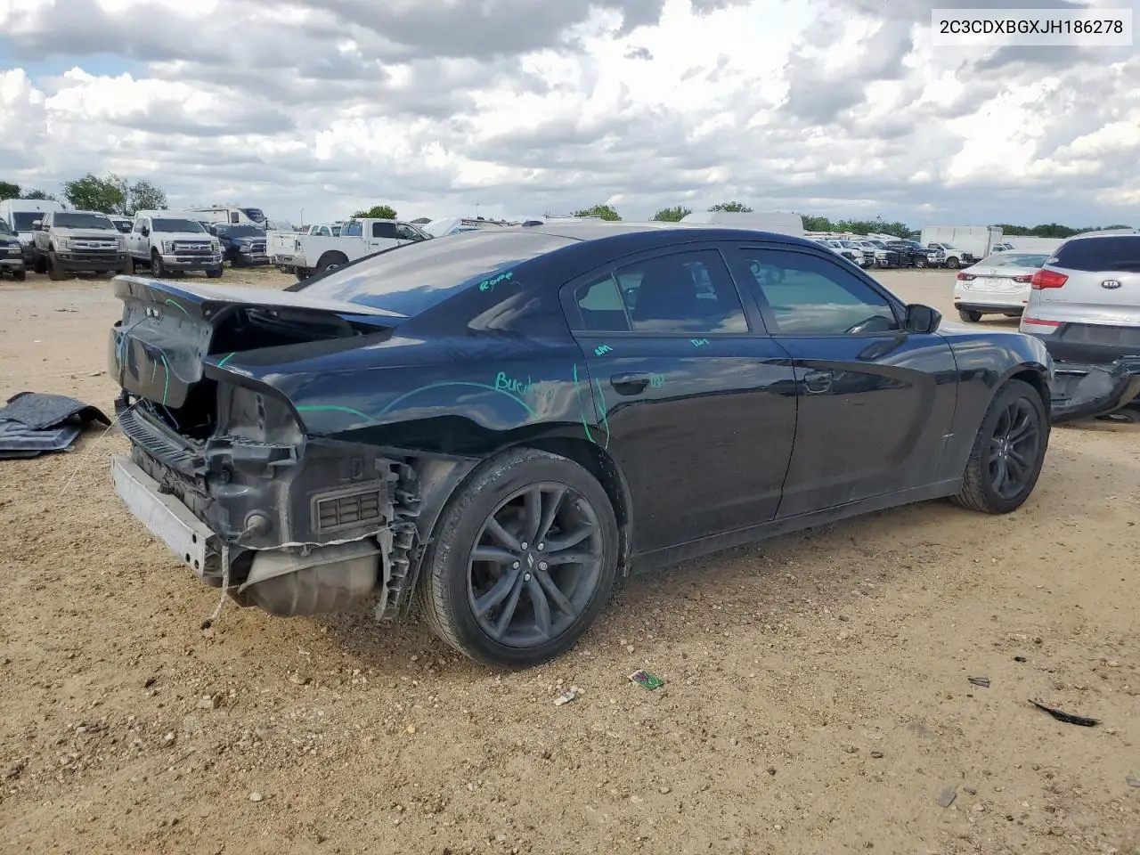2018 Dodge Charger Sxt VIN: 2C3CDXBGXJH186278 Lot: 62370125