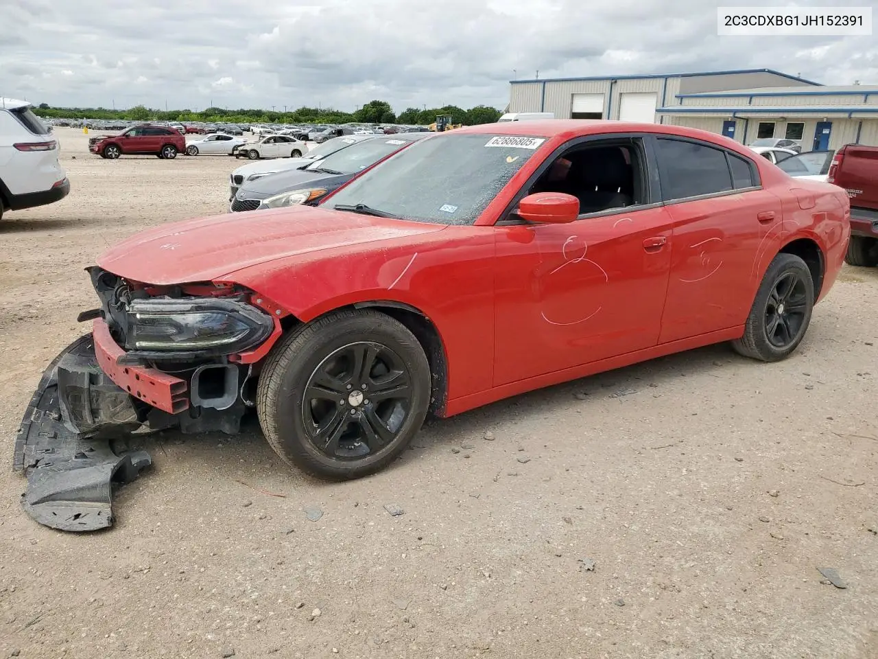 2018 Dodge Charger Sxt VIN: 2C3CDXBG1JH152391 Lot: 62886805