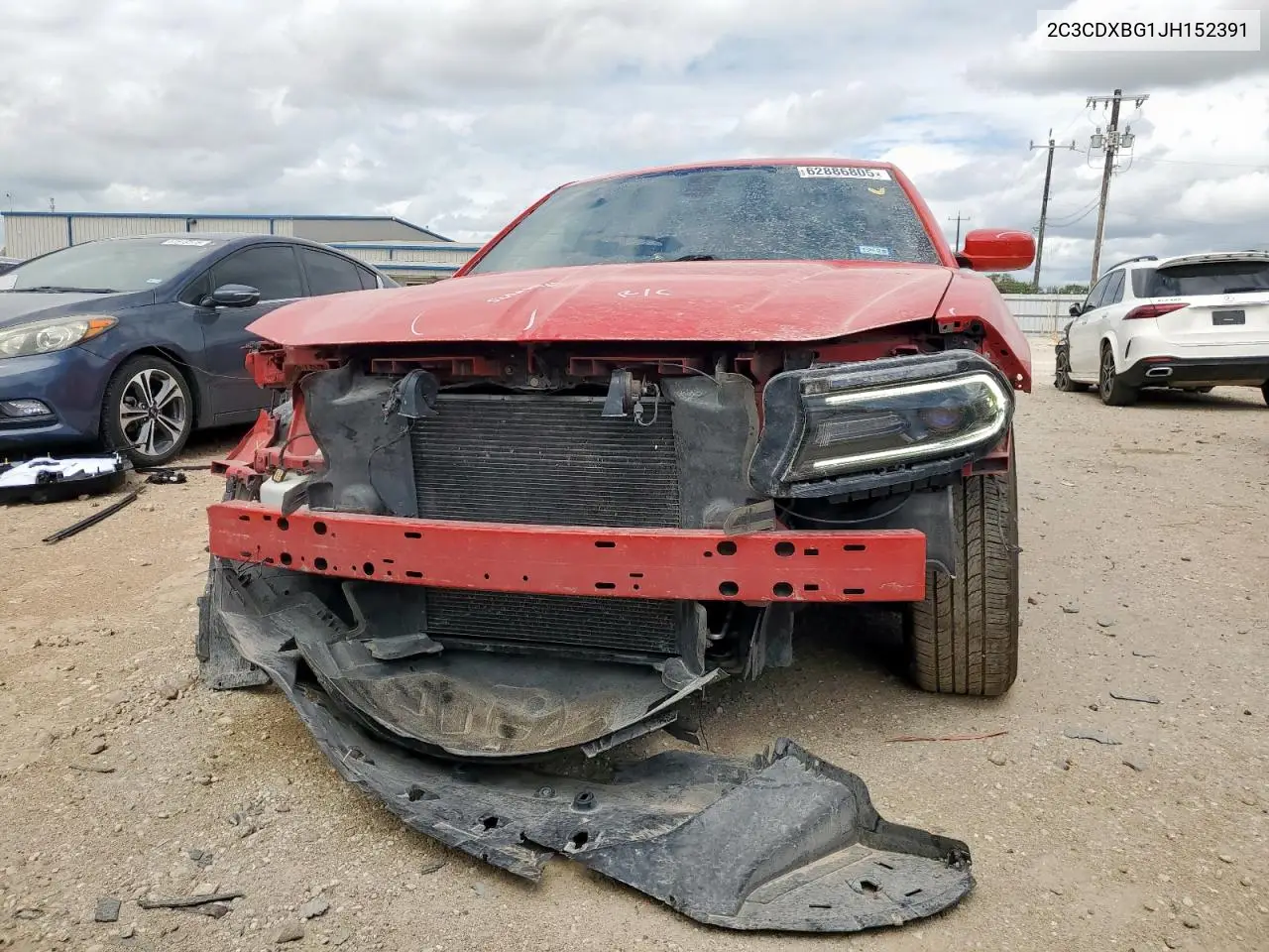 2018 Dodge Charger Sxt VIN: 2C3CDXBG1JH152391 Lot: 62886805