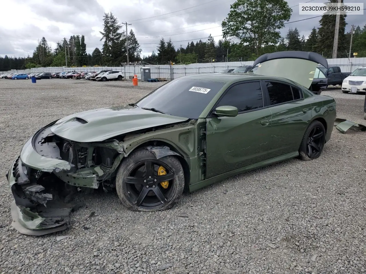 2019 Dodge Charger Scat Pack VIN: 2C3CDXGJ9KH593210 Lot: 56586775