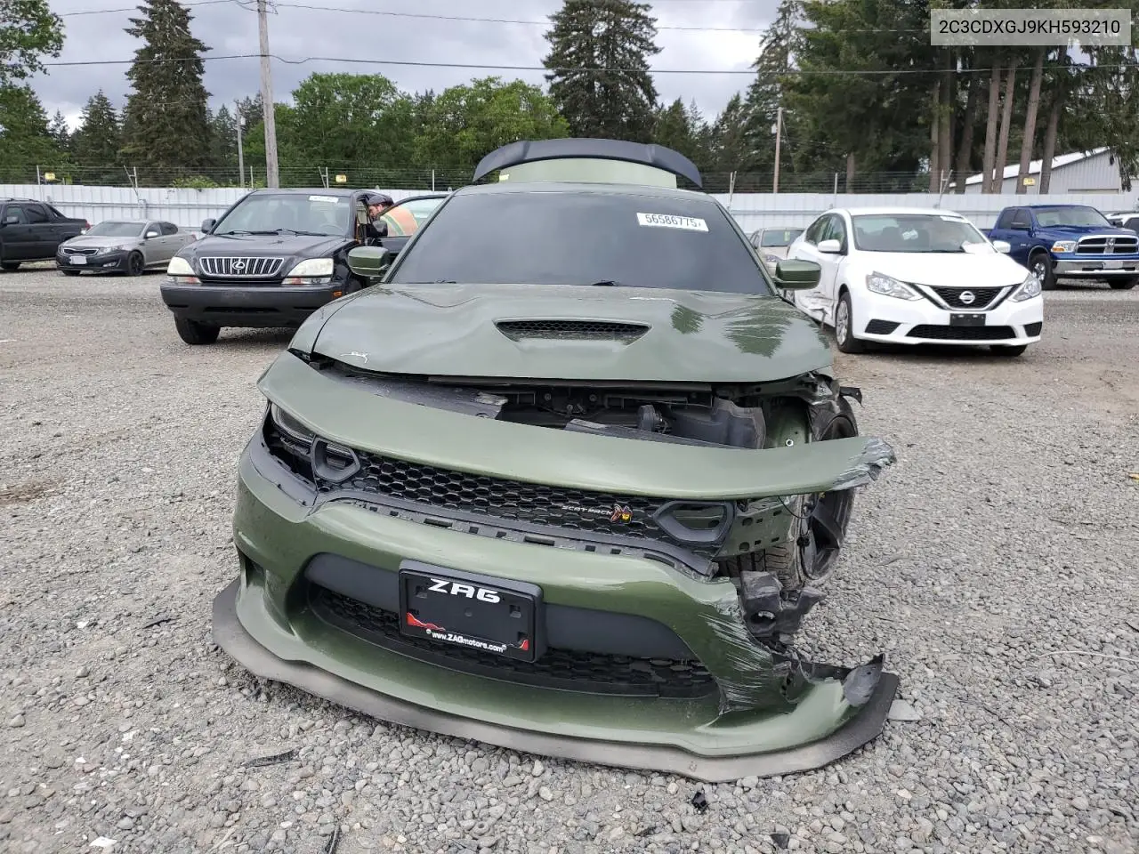 2019 Dodge Charger Scat Pack VIN: 2C3CDXGJ9KH593210 Lot: 56586775