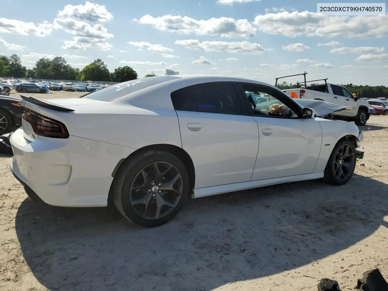 2019 Dodge Charger R/T VIN: 2C3CDXCT9KH740570 Lot: 57127345