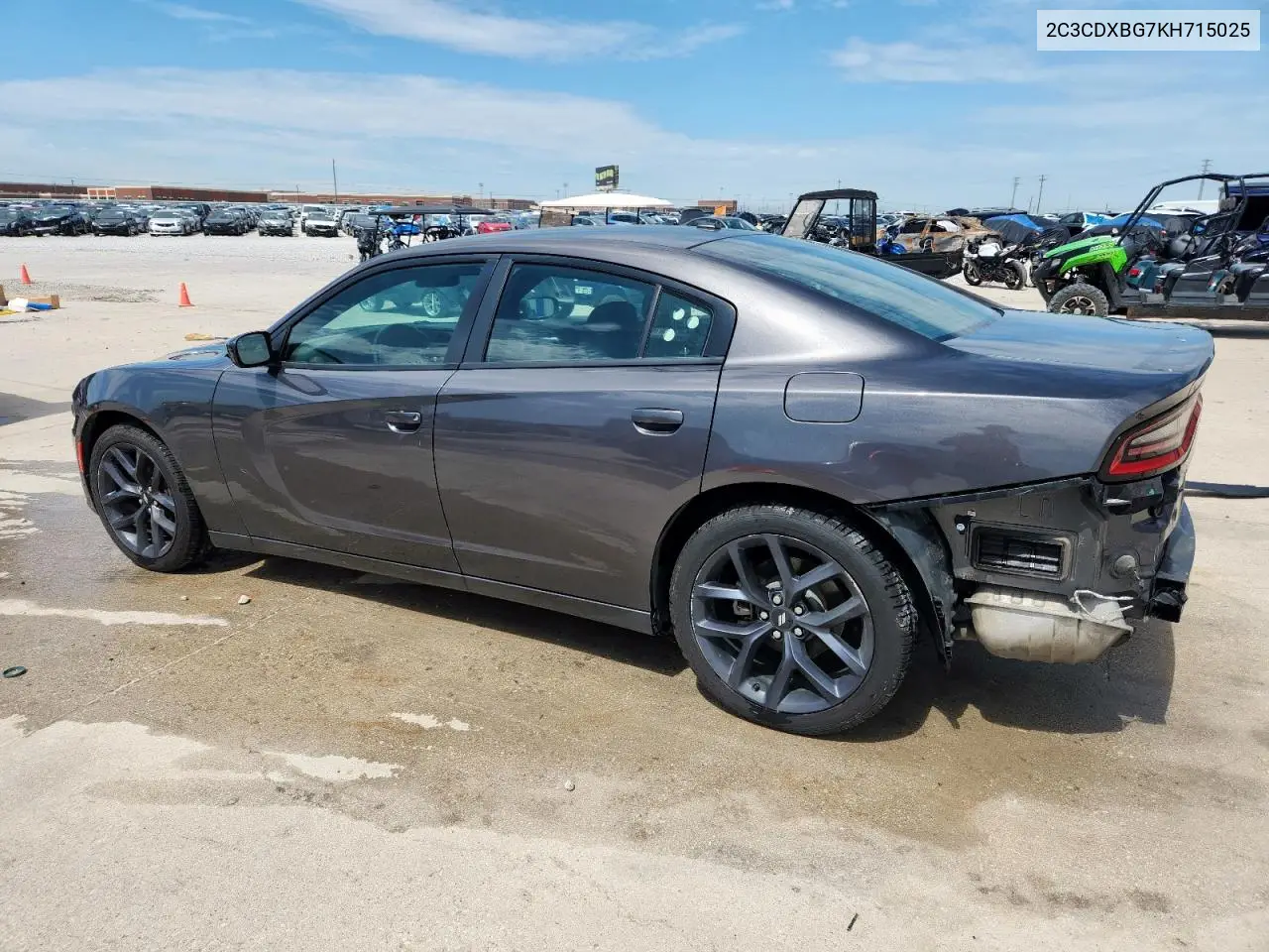 2019 Dodge Charger Sxt VIN: 2C3CDXBG7KH715025 Lot: 62693055