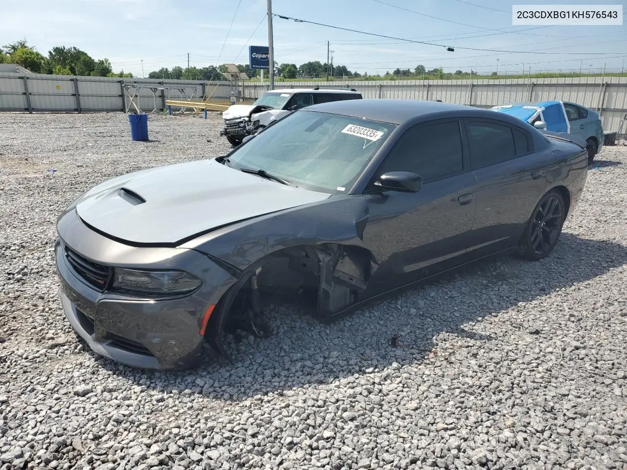 2019 Dodge Charger Sxt VIN: 2C3CDXBG1KH576543 Lot: 63203335