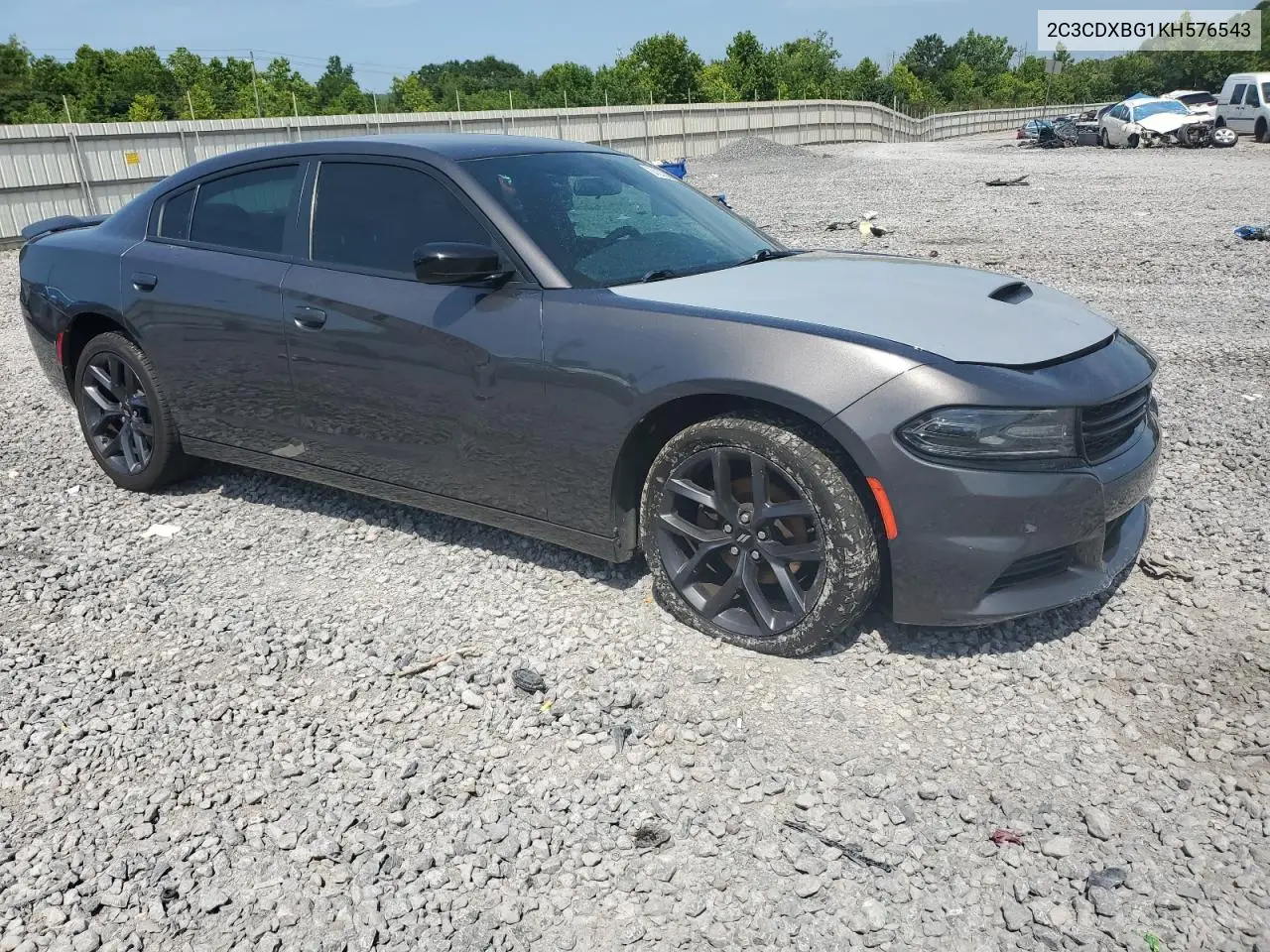 2019 Dodge Charger Sxt VIN: 2C3CDXBG1KH576543 Lot: 63203335