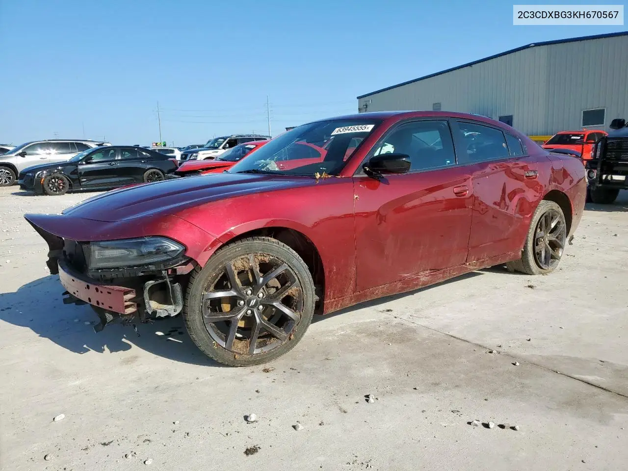 2019 Dodge Charger Sxt VIN: 2C3CDXBG3KH670567 Lot: 63945555