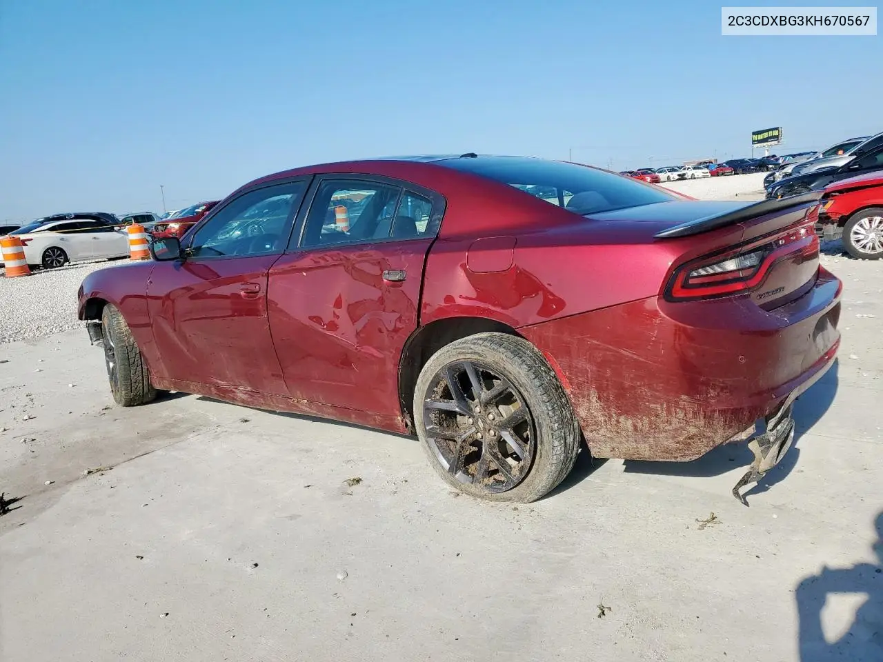 2019 Dodge Charger Sxt VIN: 2C3CDXBG3KH670567 Lot: 63945555