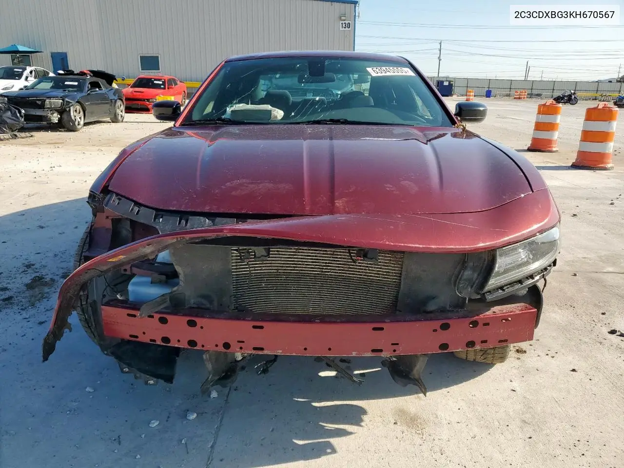 2019 Dodge Charger Sxt VIN: 2C3CDXBG3KH670567 Lot: 63945555