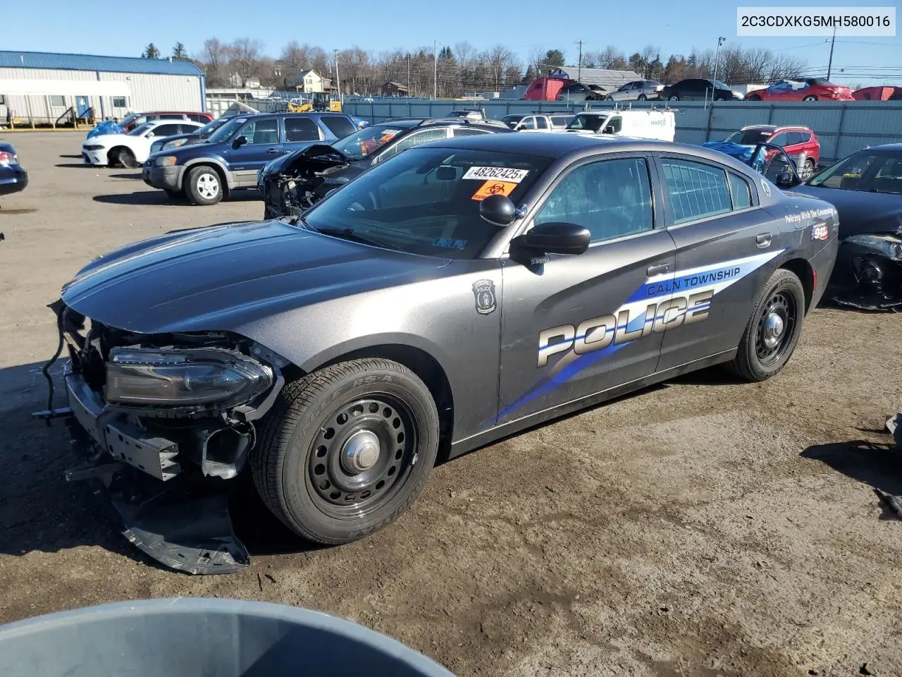 2021 Dodge Charger Police VIN: 2C3CDXKG5MH580016 Lot: 48262425