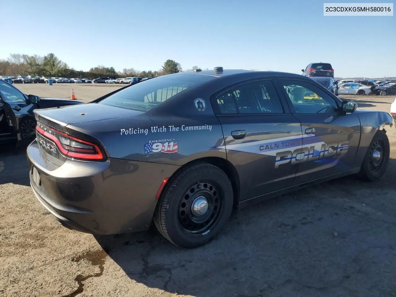 2021 Dodge Charger Police VIN: 2C3CDXKG5MH580016 Lot: 48262425