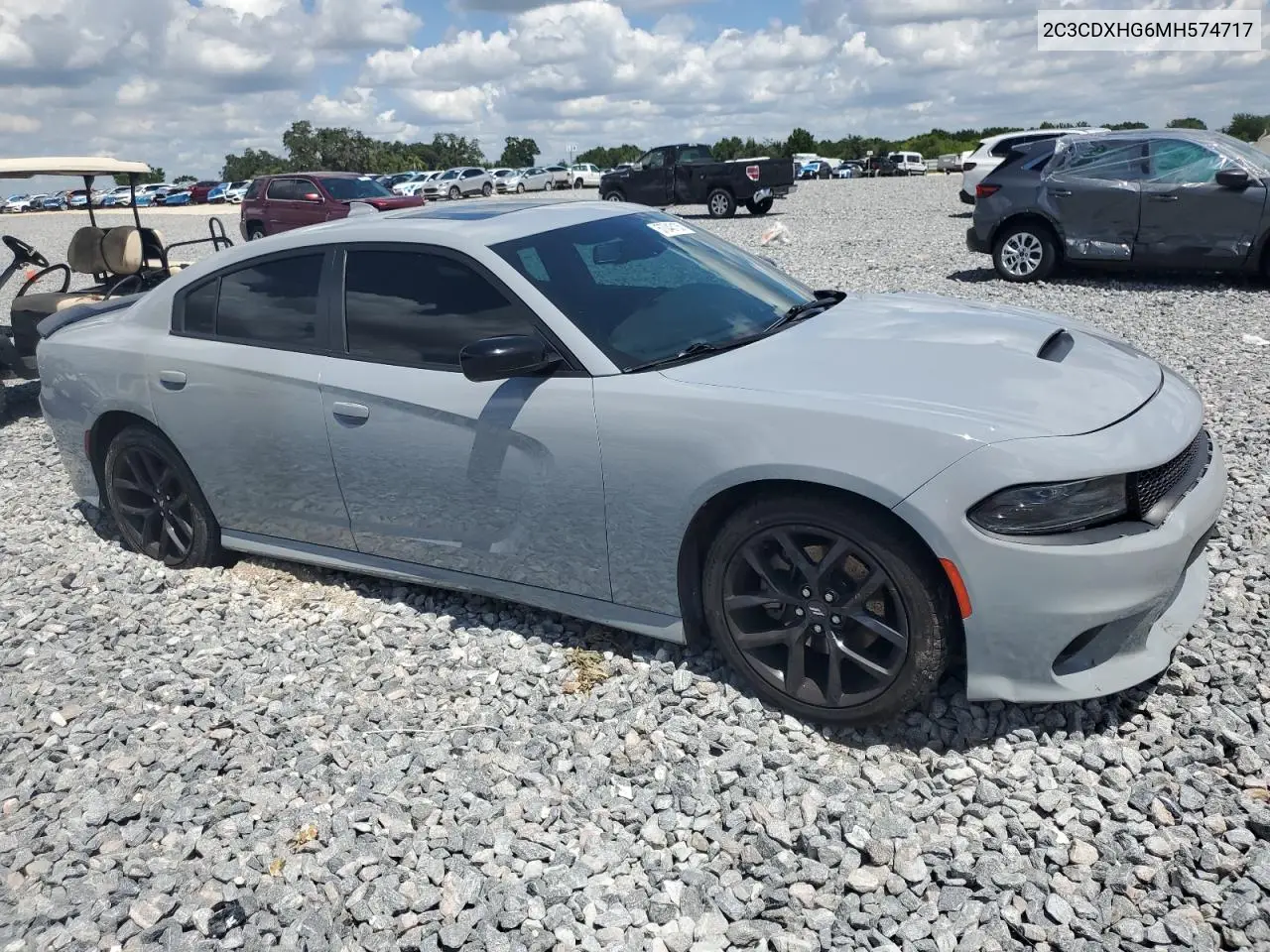 2021 Dodge Charger Gt VIN: 2C3CDXHG6MH574717 Lot: 57043135