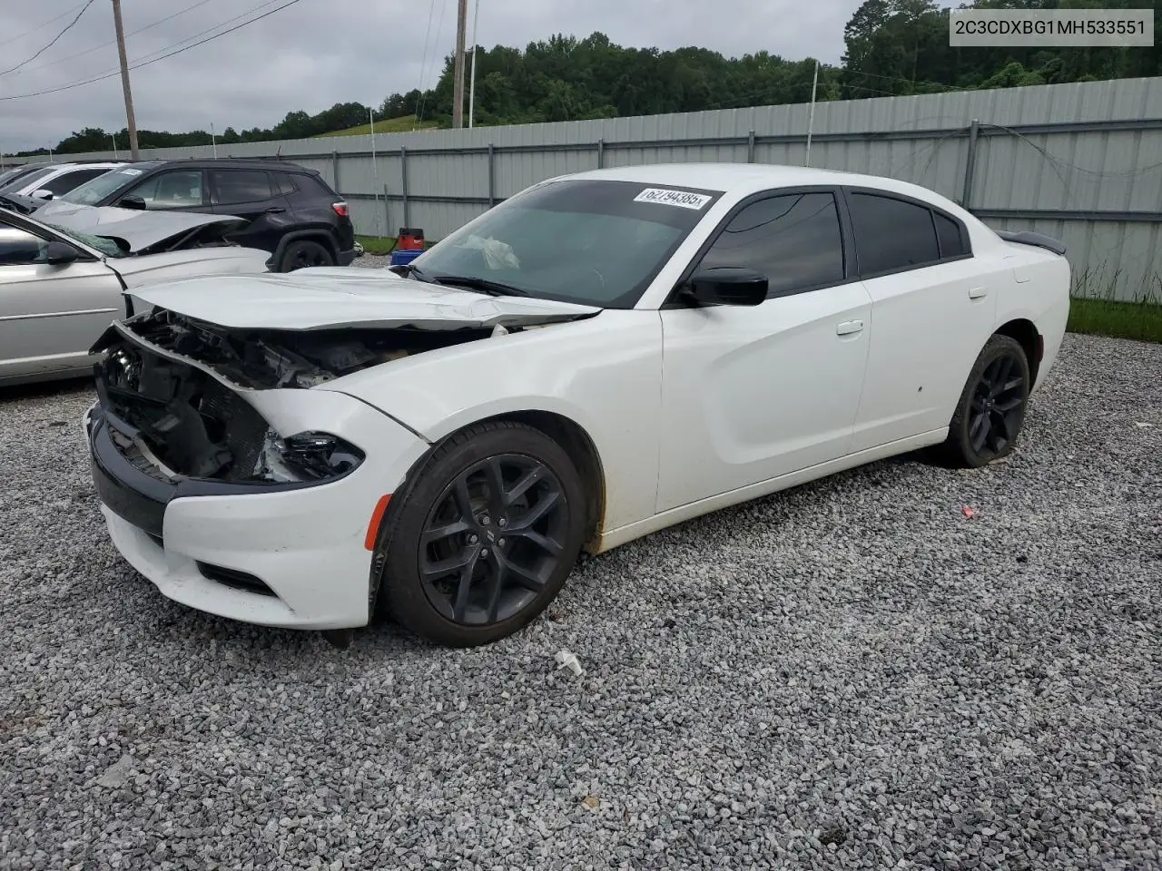 2021 Dodge Charger Sxt VIN: 2C3CDXBG1MH533551 Lot: 62794385