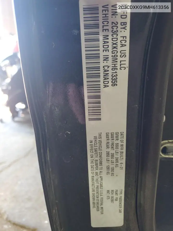 2021 Dodge Charger Police VIN: 2C3CDXKG9MH613356 Lot: 70980744