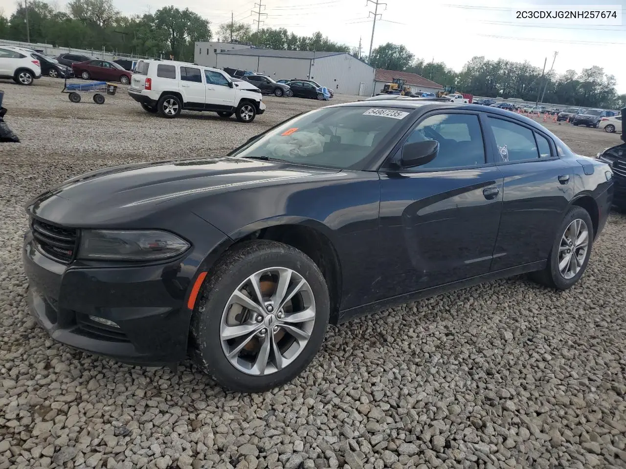2022 Dodge Charger Sxt VIN: 2C3CDXJG2NH257674 Lot: 54987235