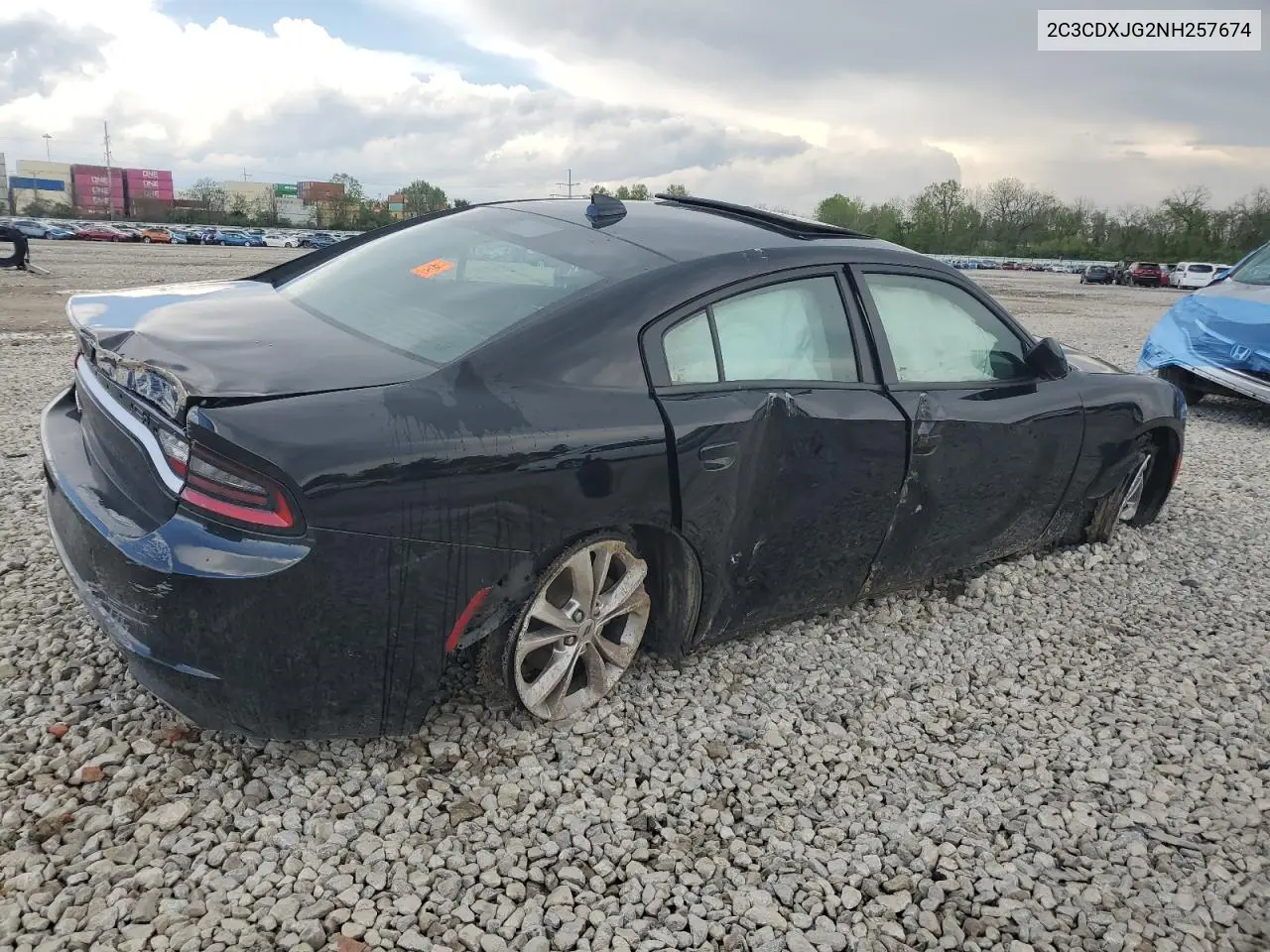 2022 Dodge Charger Sxt VIN: 2C3CDXJG2NH257674 Lot: 54987235