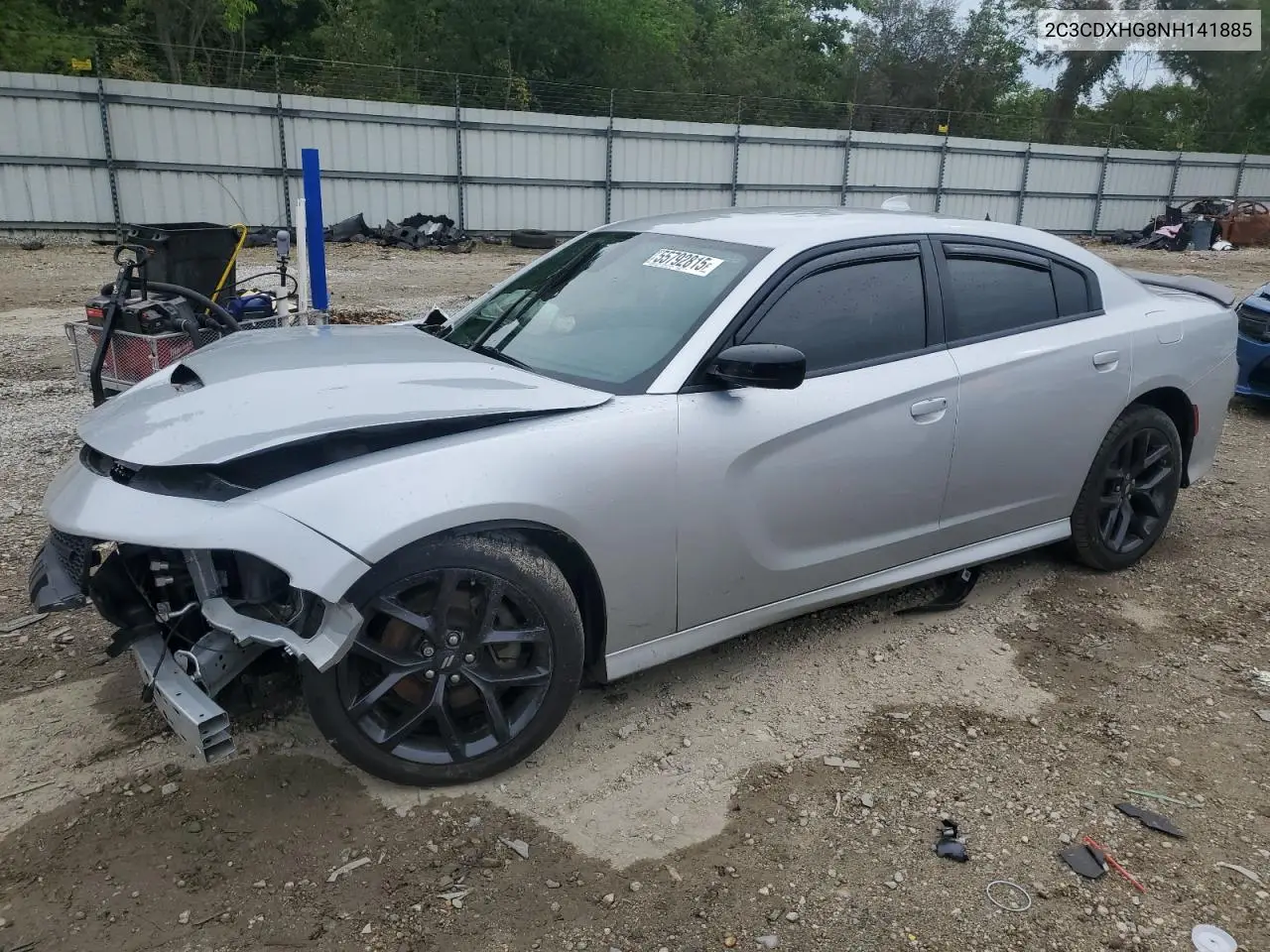 2022 Dodge Charger Gt VIN: 2C3CDXHG8NH141885 Lot: 55792815