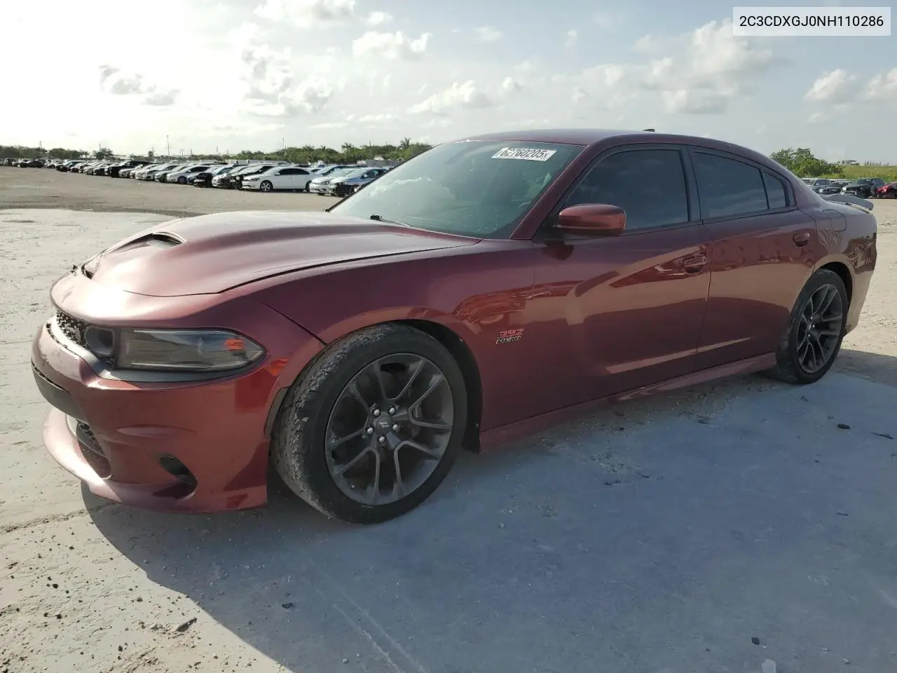 2022 Dodge Charger Scat Pack VIN: 2C3CDXGJ0NH110286 Lot: 62760205