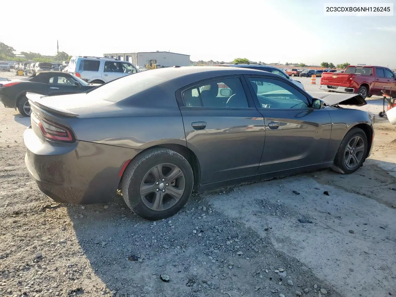 2022 Dodge Charger Sxt VIN: 2C3CDXBG6NH126245 Lot: 65759435