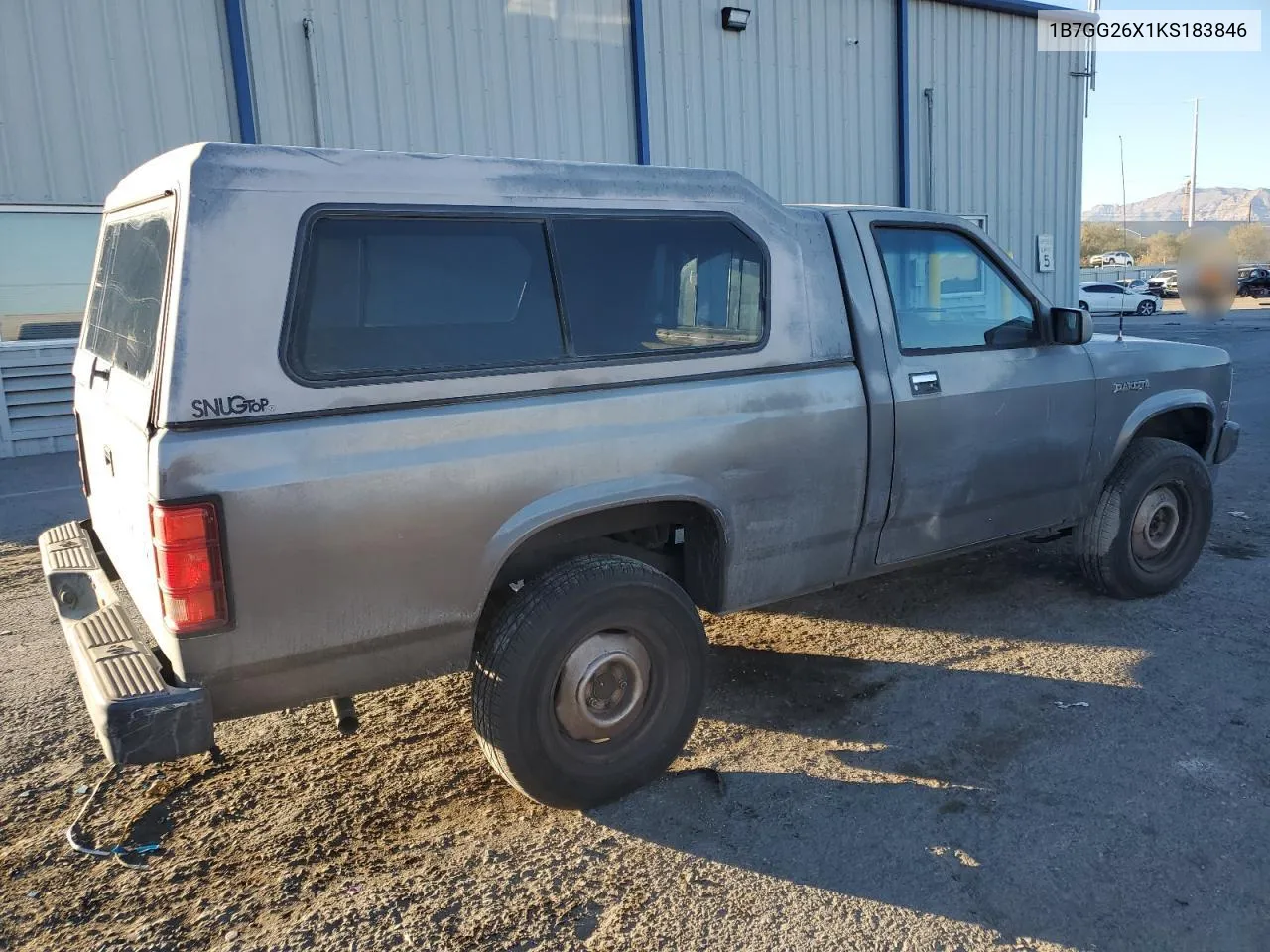 1989 Dodge Dakota VIN: 1B7GG26X1KS183846 Lot: 81846914