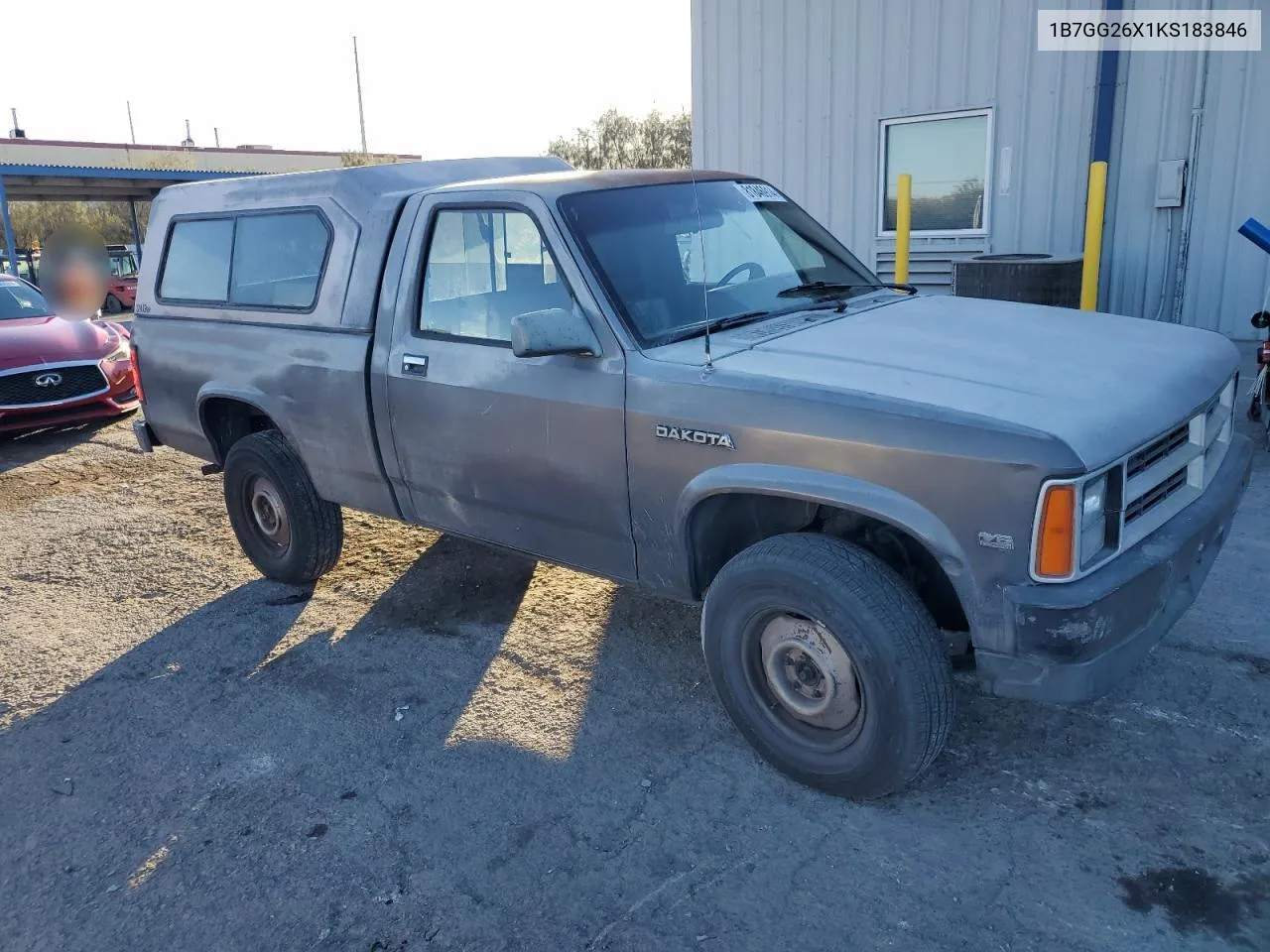 1989 Dodge Dakota VIN: 1B7GG26X1KS183846 Lot: 81846914