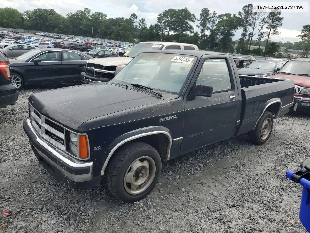 1990 Dodge Dakota VIN: 1B7FL26X8LS737490 Lot: 56342535