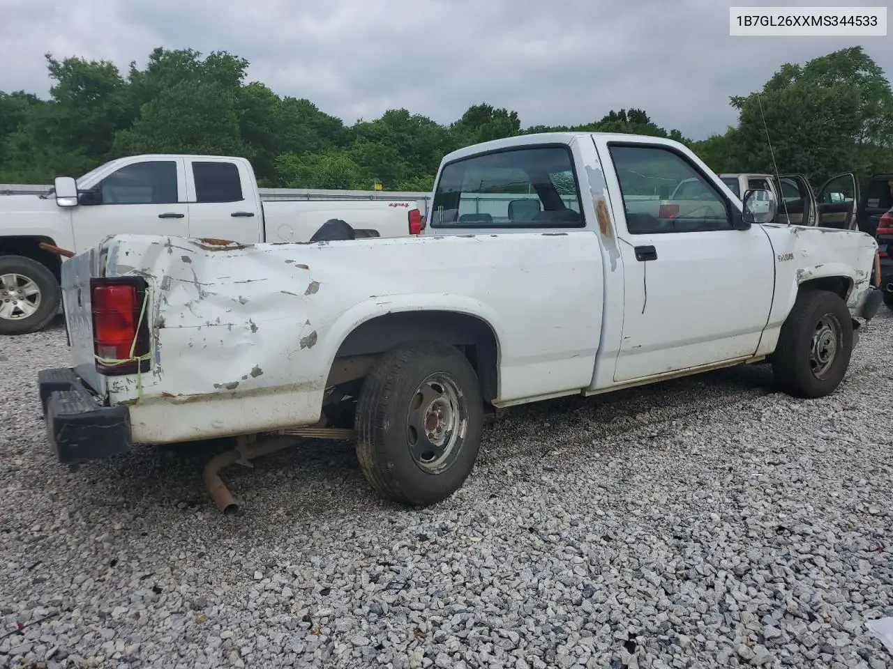 1991 Dodge Dakota VIN: 1B7GL26XXMS344533 Lot: 57469075