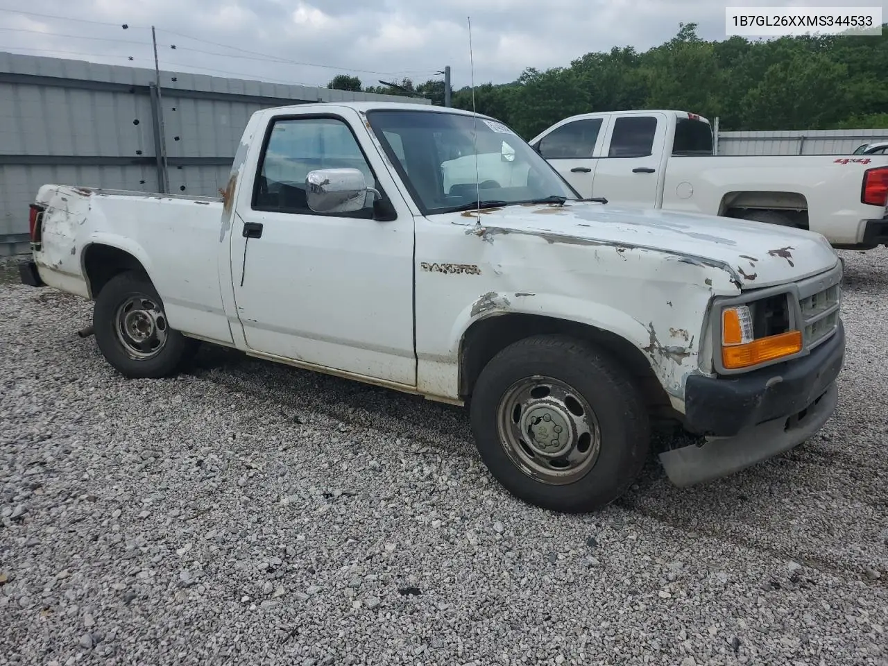 1991 Dodge Dakota VIN: 1B7GL26XXMS344533 Lot: 57469075