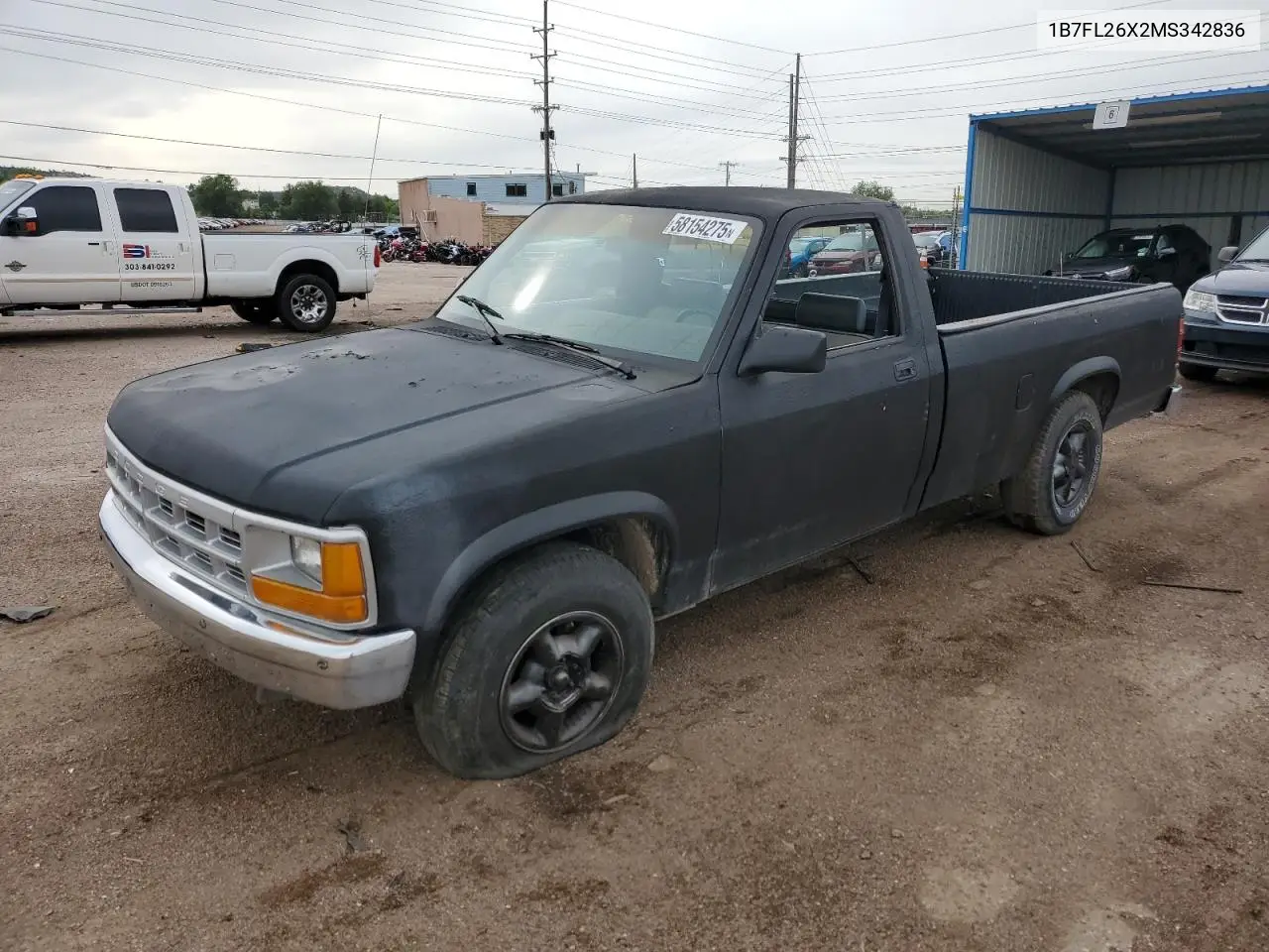 1991 Dodge Dakota VIN: 1B7FL26X2MS342836 Lot: 58154275