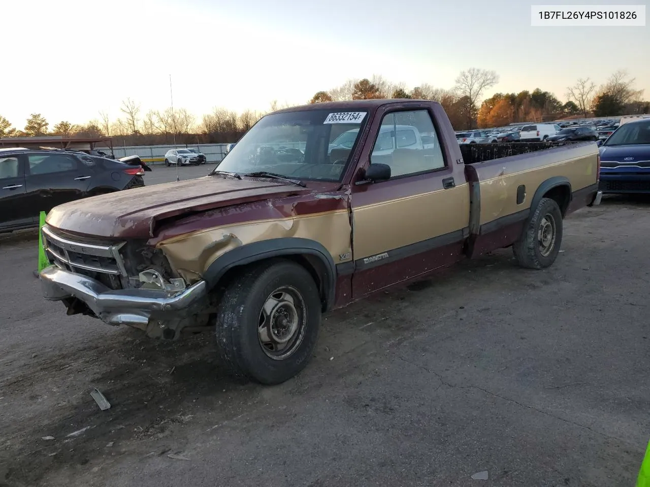 1993 Dodge Dakota VIN: 1B7FL26Y4PS101826 Lot: 86332154