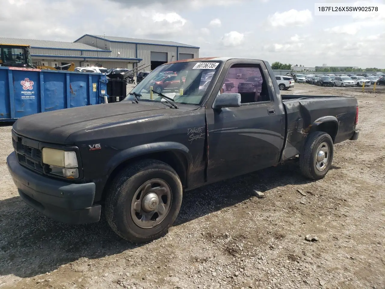 1995 Dodge Dakota VIN: 1B7FL26X5SW902578 Lot: 60736735