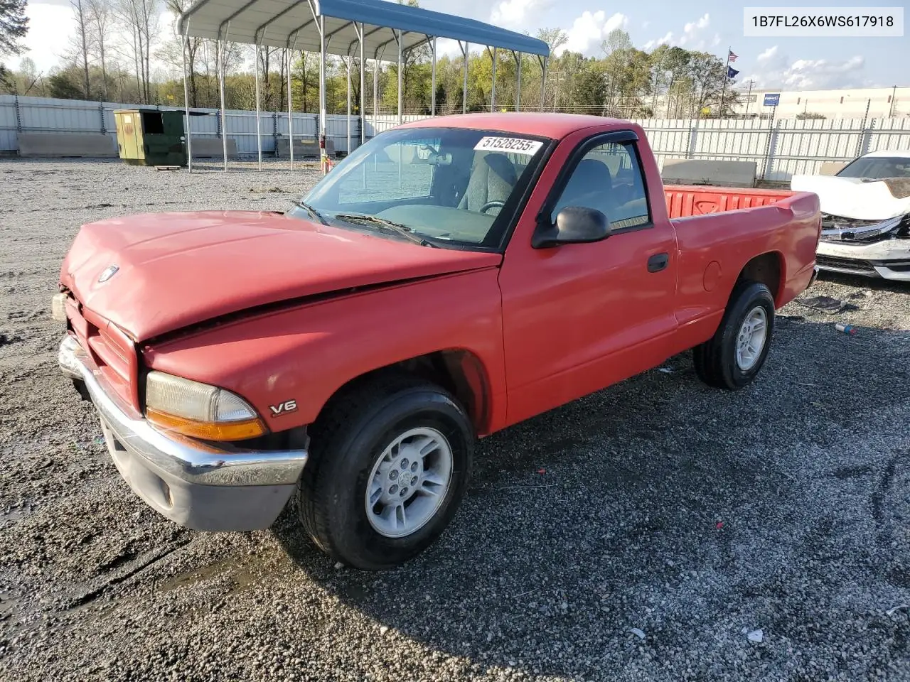 1998 Dodge Dakota VIN: 1B7FL26X6WS617918 Lot: 51528255