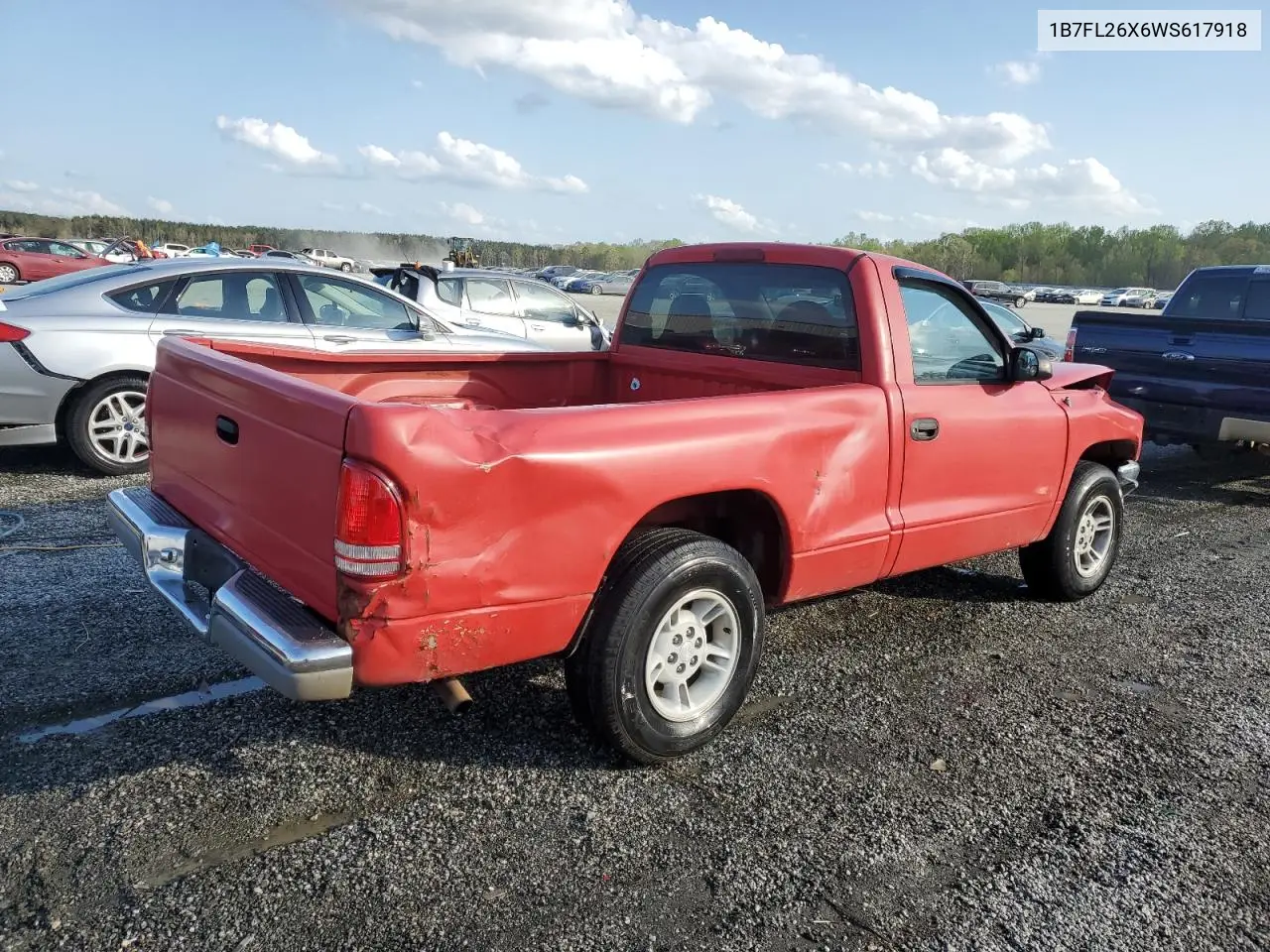 1998 Dodge Dakota VIN: 1B7FL26X6WS617918 Lot: 51528255