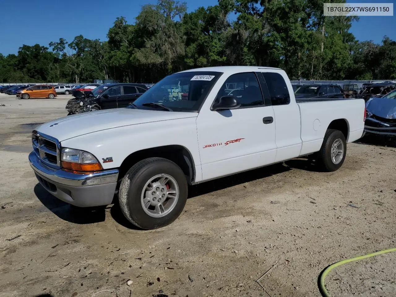 1998 Dodge Dakota VIN: 1B7GL22X7WS691150 Lot: 52904105