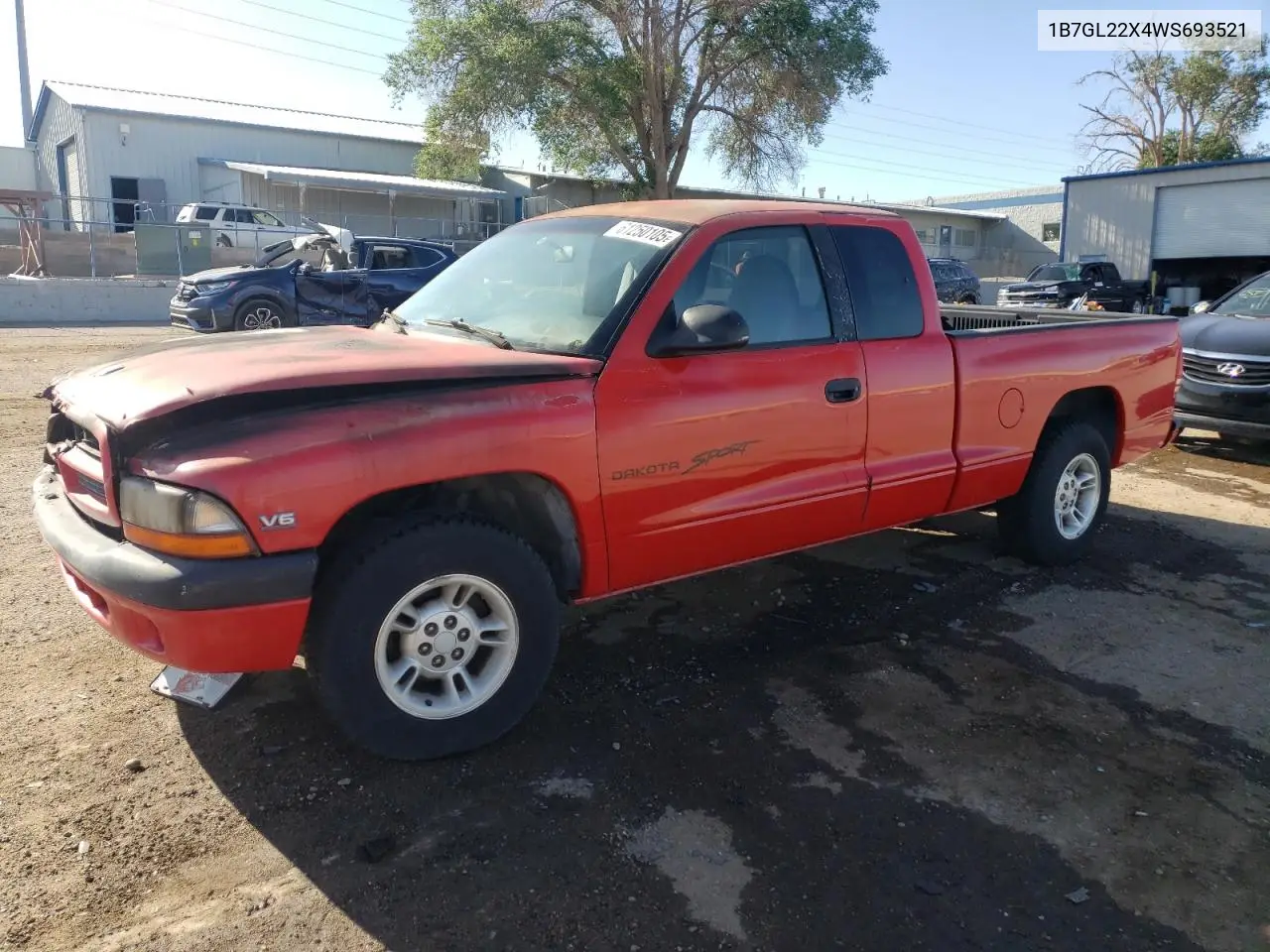 1998 Dodge Dakota VIN: 1B7GL22X4WS693521 Lot: 61250105