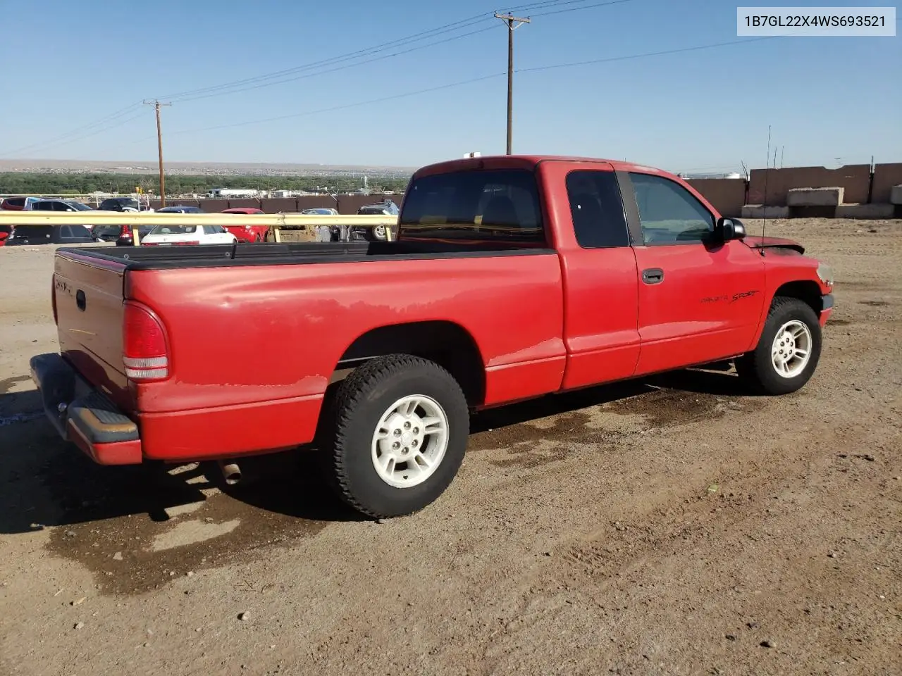 1998 Dodge Dakota VIN: 1B7GL22X4WS693521 Lot: 61250105