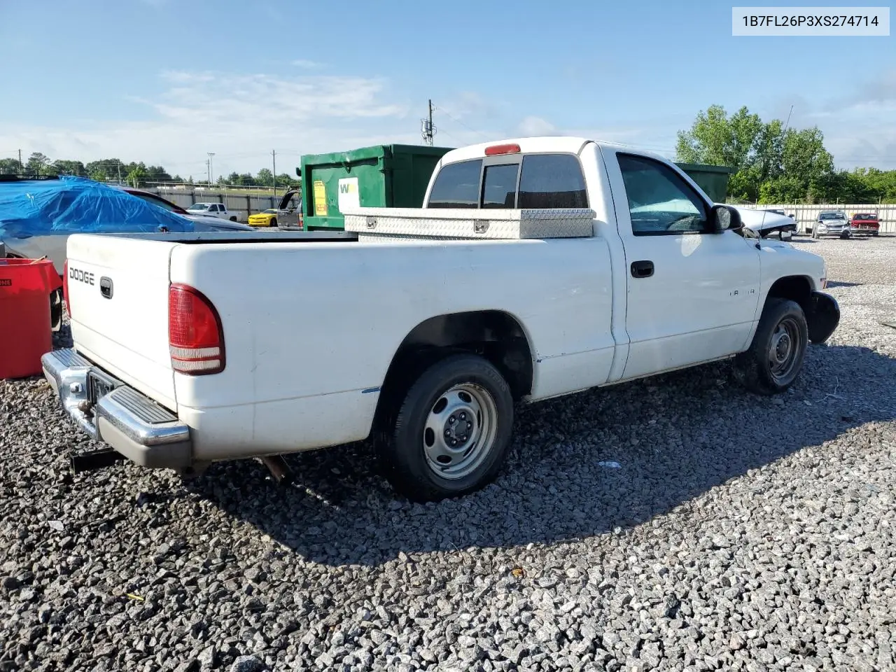 1999 Dodge Dakota VIN: 1B7FL26P3XS274714 Lot: 56547535
