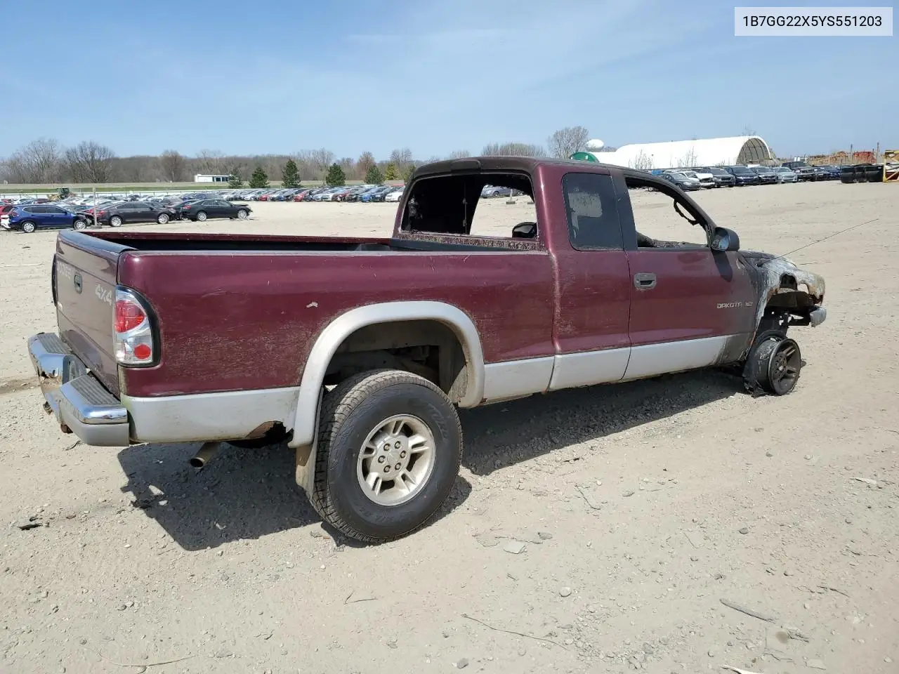 2000 Dodge Dakota VIN: 1B7GG22X5YS551203 Lot: 54074325