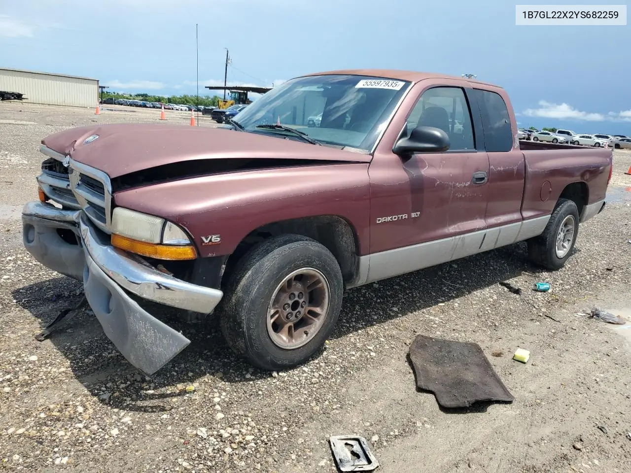 2000 Dodge Dakota VIN: 1B7GL22X2YS682259 Lot: 55597935