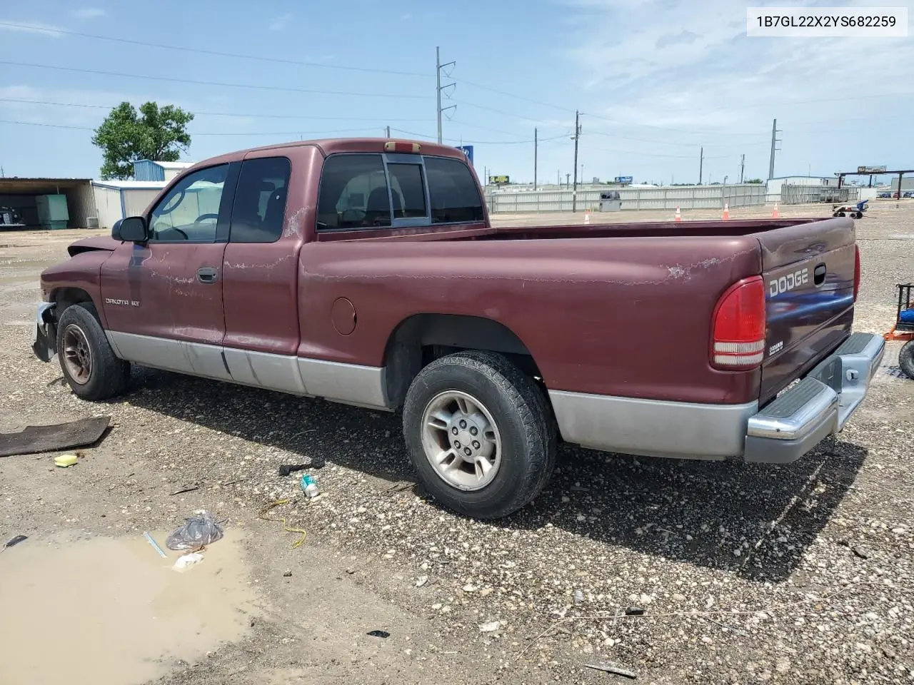 2000 Dodge Dakota VIN: 1B7GL22X2YS682259 Lot: 55597935