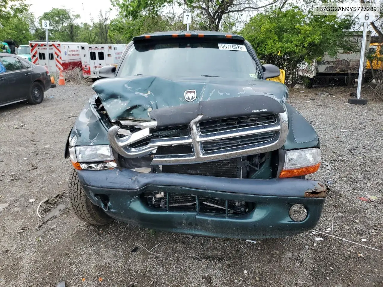 2000 Dodge Dakota Quad VIN: 1B7GG2AN9YS777289 Lot: 55776625