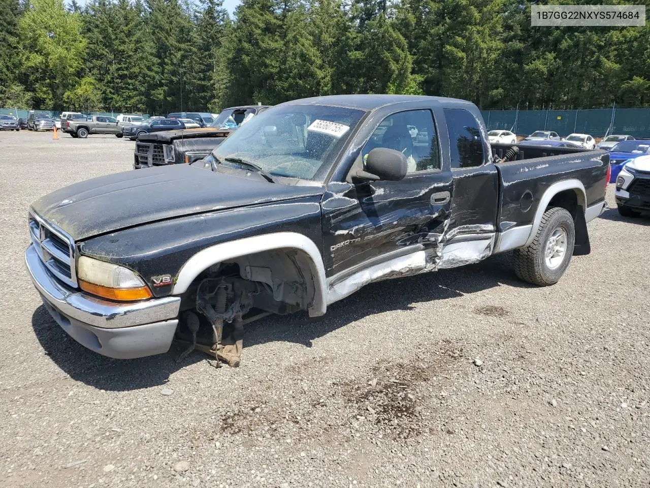 2000 Dodge Dakota VIN: 1B7GG22NXYS574684 Lot: 56360755